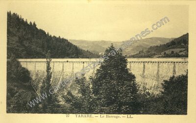 Carte postale ancienne Le Barrage — Tarare (Rhône)