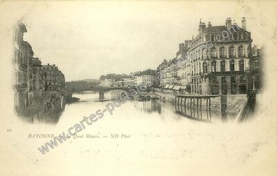 Carte postale ancienne Le Quai Mayou — Bayonne (Pyrénées-Atlantiques)
