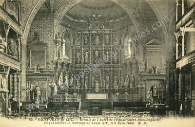 Carte postale ancienne Détails de l'Autel de l'Eglise Saint-Jean-Baptiste — Saint-Jean-de-Luz (Pyrénées-Atlantiques)