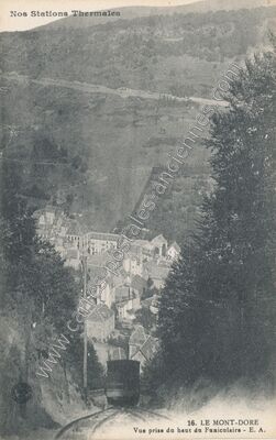 Carte postale ancienne Nos Stations Thermales / Vue prise du haut du Funiculaire — Mont-Dore (Puy-de-Dôme)
