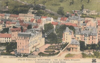 Carte postale ancienne Les Hôtels Princiers International et Grand Hôtel — Mont-Dore (Puy-de-Dôme)