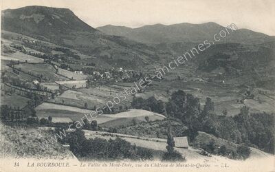 Carte postale ancienne La Vallée du Mont-Dore, vue du Château de Murat-le-Quai re — Murat-le-Quaire (Puy-de-Dôme)