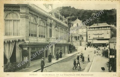 Carte postale ancienne Le Kursaal et la Chapelle des Baigneurs — Royat (Puy-de-Dôme)