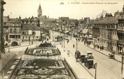 Carte postale ancienne Boulevards Pasteur et Jacquard — Calais (Pas-de-Calais)