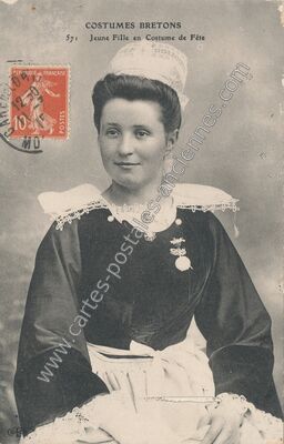 Carte postale ancienne Costumes Bretons — Non Localisée (Morbihan)