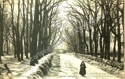Carte postale ancienne La Grande Avenue du Bois et le Château de Keroman — Lorient (Morbihan)
