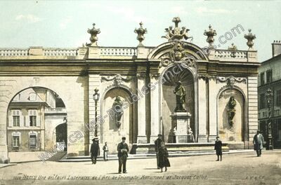 Carte postale ancienne Une des faces latérales de l'Arc de Triomphe. Monument de Jacques Callot — Nancy (Meurthe-et-Moselle)