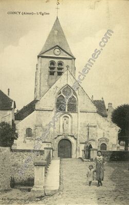 Carte postale ancienne L'Eglise — Coincy (Aisne)