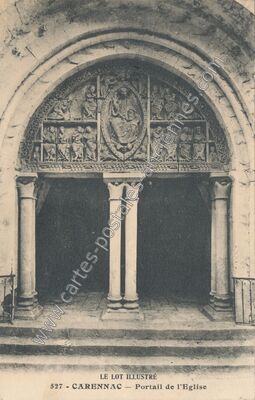 Carte postale ancienne Portail de l'Eglise — Carennac (Lot)