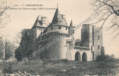 Carte postale ancienne Chateau de Chaussenege — Cressensac (Lot)