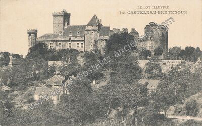 Carte postale ancienne Chateau de Castelnau — Prudhomat (Lot)