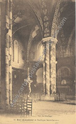 Carte postale ancienne Basilique Saint-Sauveur — Rocamadour (Lot)