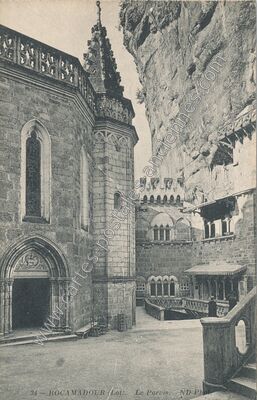 Carte postale ancienne Le Parvis — Rocamadour (Lot)