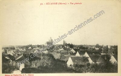 Carte postale ancienne Vue générale — Sézanne (Marne)