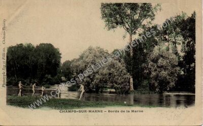 Carte postale ancienne Bords de la Marne — Champs-sur-Marne (Seine-et-Marne)