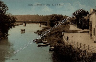 Carte postale ancienne Bords de Marne — Mary-sur-Marne (Seine-et-Marne)