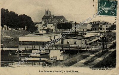 Carte postale ancienne Quai Thiers — Meaux (Seine-et-Marne)