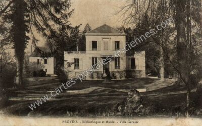 Carte postale ancienne Bibliothèque et Musée. - Villa Garnier — Provins (Seine-et-Marne)