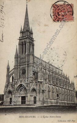Carte postale ancienne L'Église Notre-Dame — Bonsecours (Seine-Maritime)