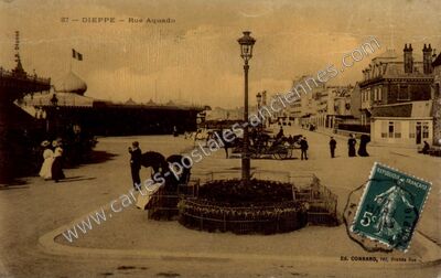 Carte postale ancienne Rue Aquado — Dieppe (Seine-Maritime)