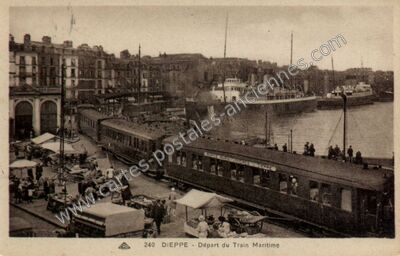 Carte postale ancienne Départ du Train Maritime — Dieppe (Seine-Maritime)