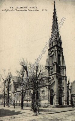 Carte postale ancienne L'Église de l'Immaculée Conception — Elbeuf (Seine-Maritime)