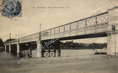 Carte postale ancienne Pont, Rue de Paris — Elbeuf (Seine-Maritime)