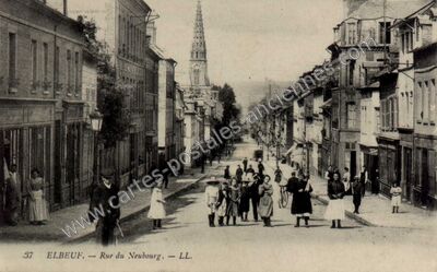 Carte postale ancienne Rue du Neubourg — Elbeuf (Seine-Maritime)