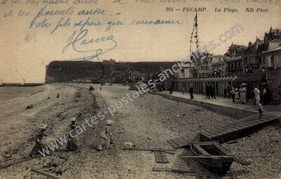 Carte postale ancienne La Plage — Fécamp (Seine-Maritime)