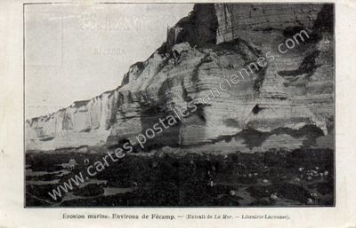 Carte postale ancienne Érosion marine. Environs — Fécamp (Seine-Maritime)