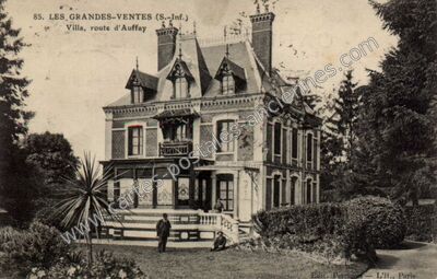 Carte postale ancienne Villa, route d'Auffay — Les Grandes-Ventes (Seine-Maritime)