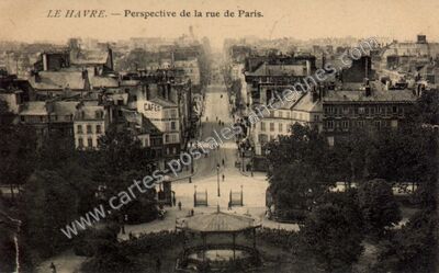 Carte postale ancienne Perspective de la rue de Paris — Le Havre (Seine-Maritime)