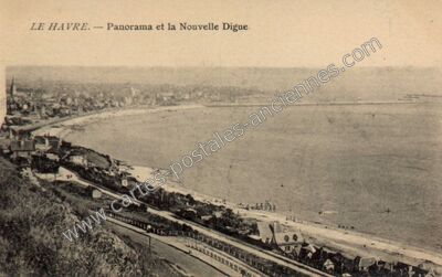 Carte postale ancienne Panorama et la Nouvelle Digue — Le Havre (Seine-Maritime)