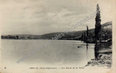 Carte postale ancienne Les Bords de la Seine — Orival (Seine-Maritime)