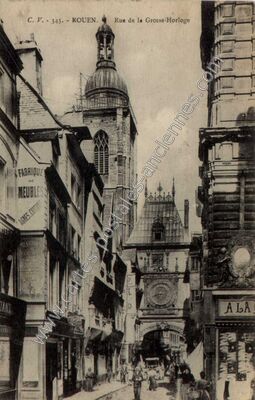 Carte postale ancienne Rue de la Grosse-Horloge — Rouen (Seine-Maritime)