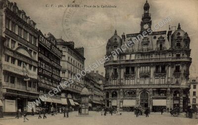 Carte postale ancienne Place de la Cathédrale — Rouen (Seine-Maritime)