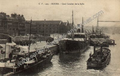 Carte postale ancienne Quai Cavalier de la Salle — Rouen (Seine-Maritime)