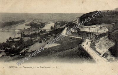 Carte postale ancienne Panorama pris de Bon-Secours — Rouen (Seine-Maritime)