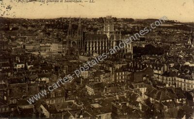 Carte postale ancienne Rue générale et Saint-Quen — Rouen (Seine-Maritime)