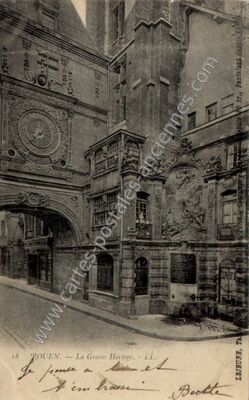 Carte postale ancienne La Grosse Horloge — Rouen (Seine-Maritime)