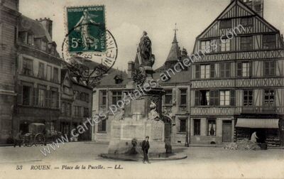 Carte postale ancienne Place de la Pucelle — Rouen (Seine-Maritime)