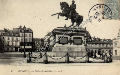 Carte postale ancienne La Statue de Napoléon Ier — Rouen (Seine-Maritime)