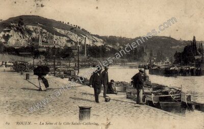 Carte postale ancienne La Seine et la Côte Sainte-Catherine — Rouen (Seine-Maritime)