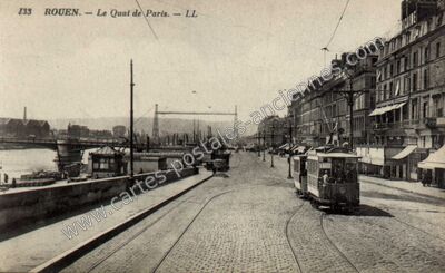 Carte postale ancienne Le Quai de Paris — Rouen (Seine-Maritime)