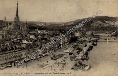 Carte postale ancienne Panorama pris du Transbordeur — Rouen (Seine-Maritime)