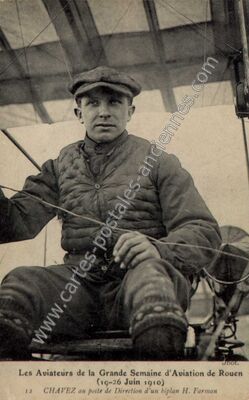 Carte postale ancienne Les Aviateurs de la Grande Semaine d'Aviation — Rouen (Seine-Maritime)