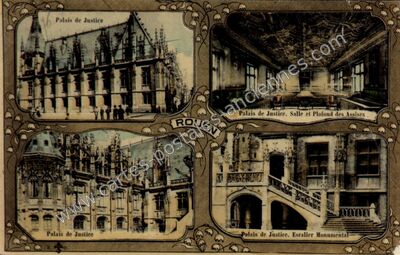Carte postale ancienne Palais de Justice, Salle et Plafond des Assises — Rouen (Seine-Maritime)