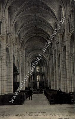 Carte postale ancienne Abbaye de Saint-Georges-de-Boscherville - La Nef — Saint-Martin-de-Boscherville (Seine-Maritime)