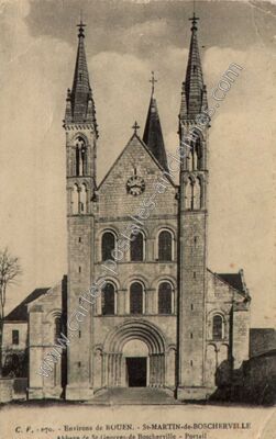 Carte postale ancienne Abbaye de St-Georges-de-Boscherville - Portail — Saint-Martin-de-Boscherville (Seine-Maritime)