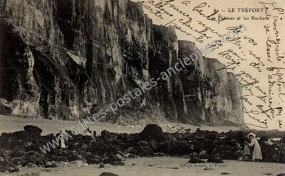 Carte postale ancienne Falaises et les Rochers — Le Tréport (Seine-Maritime)